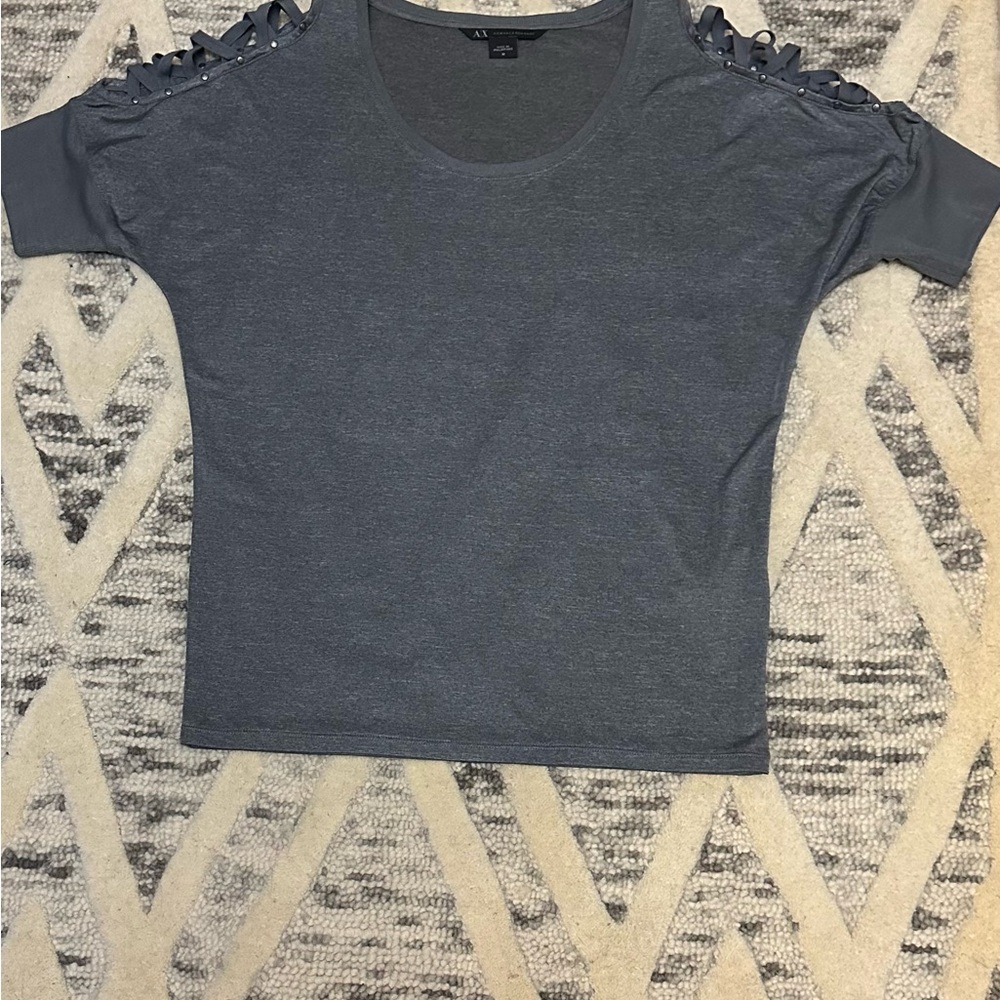 A/X Armani Exchange Charcoal Short Sleeve Top